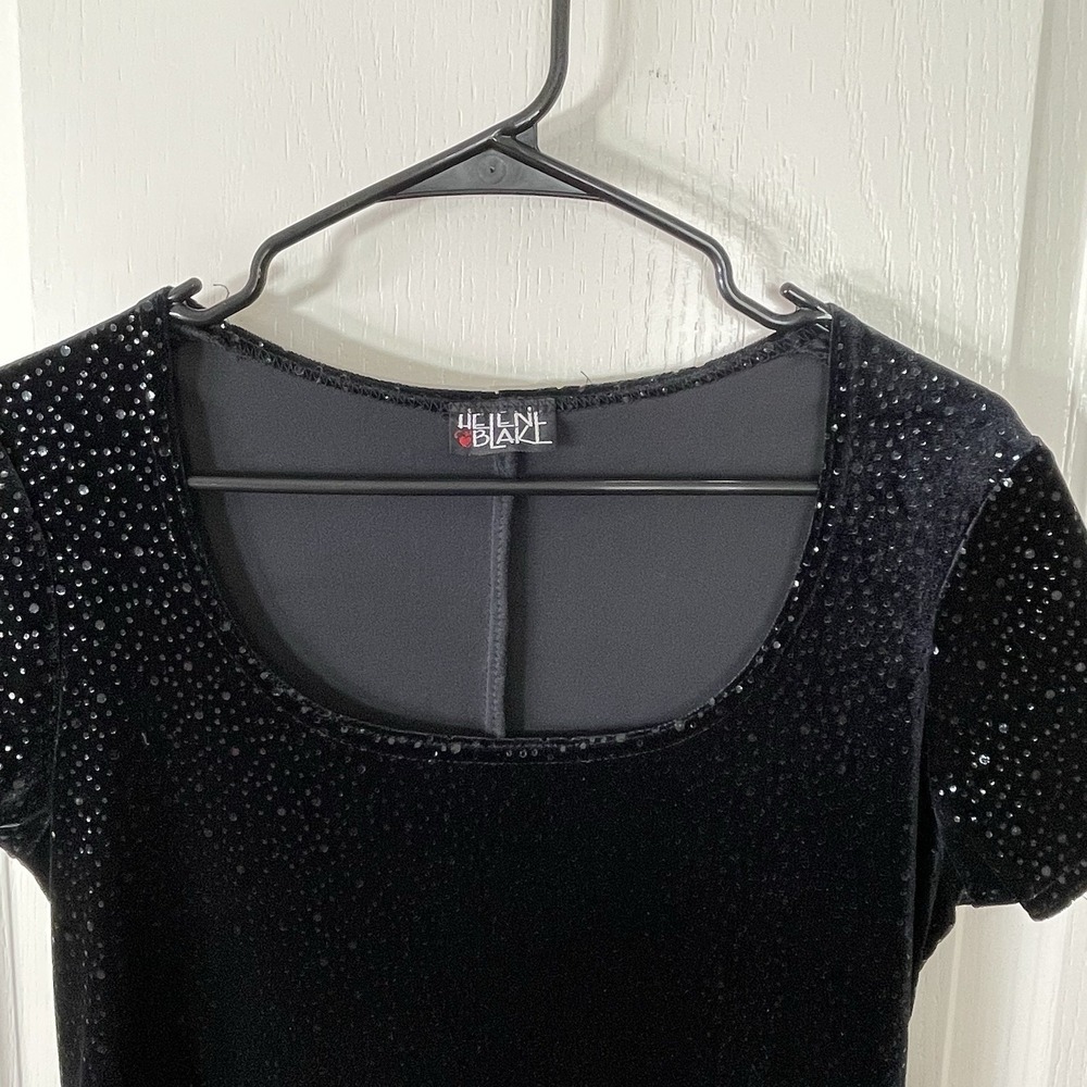 Black Velvet Maxi Dress Medium Sparkle Dark Romantic 90s Witchy y2K Phoebe